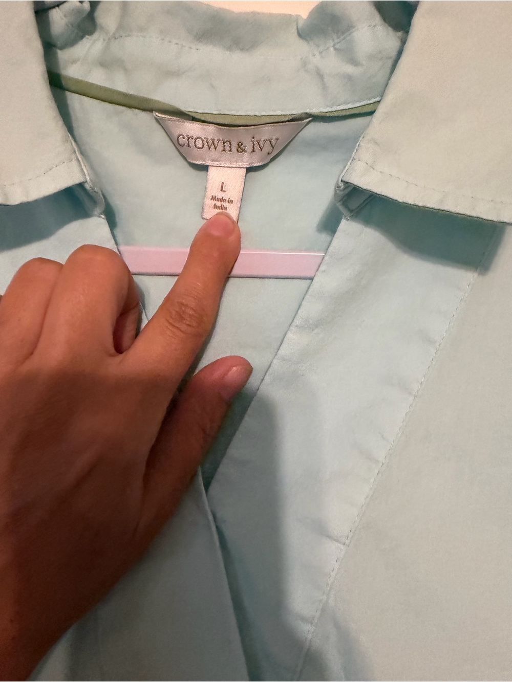 crown & ivy Light Mint Green Button-Up Shirt - Picture 3 of 4